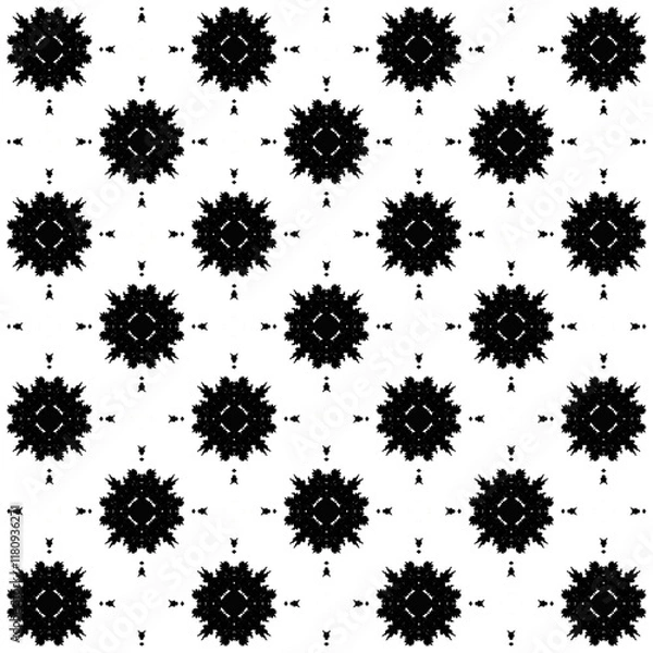 Fototapeta set of black splashes, textile fabric print patterns in a black and white .