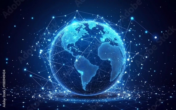 Fototapeta Abstract digital globe