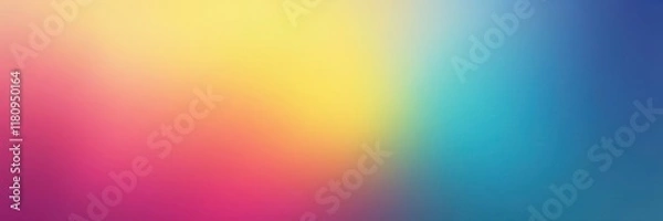 Obraz Blurry rainbow transition, light pink fading to yellow and blue, hazy feel, smooth, watercolor