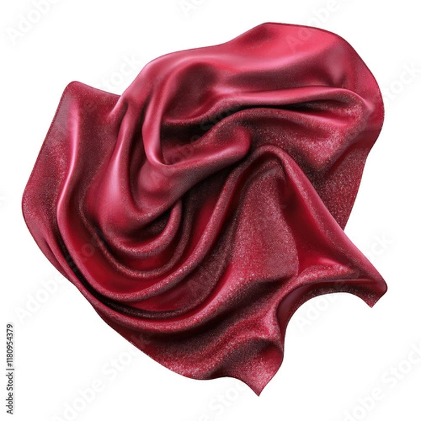 Fototapeta piece of crumpled. shimmering red fabric that showcases a glossy texture and a rich color. suggesting elegance and luxury it can be used for design purposes. fashion. or textile presentations