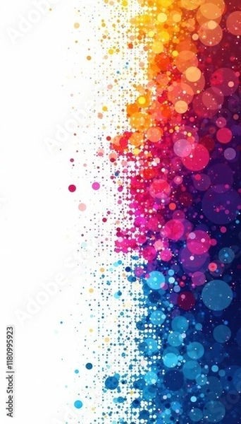 Obraz Abstract halftone pattern, white background, cyan, magenta, yellow , vibrant, design, pop art