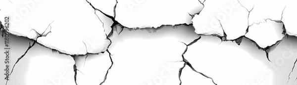 Fototapeta Large cracks on transparent background.