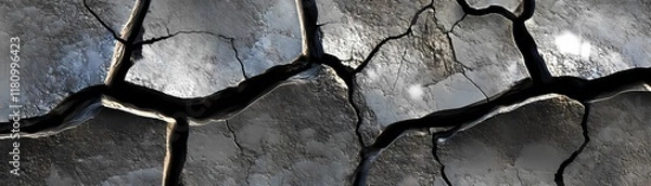 Fototapeta Large cracks on transparent background.