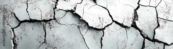 Fototapeta Large cracks on transparent background.