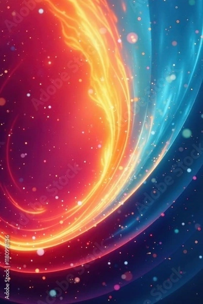 Obraz Vibrant hues swirl in dynamic interplay, creating a sense of movement and energy , surreal, contemporary art, canvas