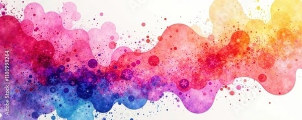 Obraz Vibrant watercolor splashes, perfect for business cards , elegant, splash