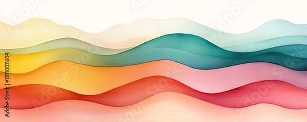 Fototapeta Watercolor abstract background idea. Abstract colorful waves create a visually stunning and vibrant background design.