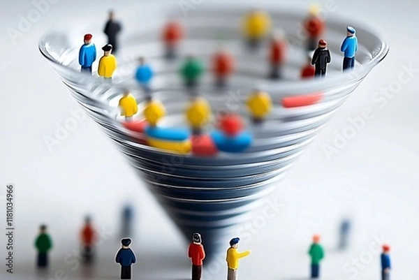 Fototapeta How the sales funnel model aids in marketing strategies