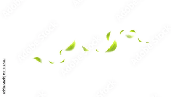 Fototapeta Flying leaves design, suitable for design elements on white background with clipping path