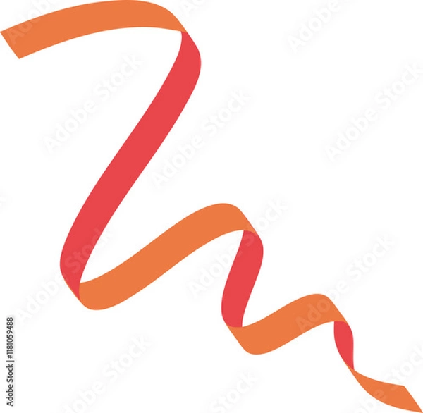 Fototapeta Decorative Wavy Ribbon