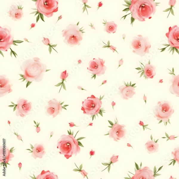 Fototapeta Seamless pattern of flower love sweet valentine