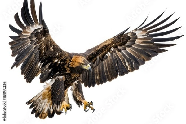 Fototapeta Detailed Color Image of Collection of Golden Eagles, Isolated on White