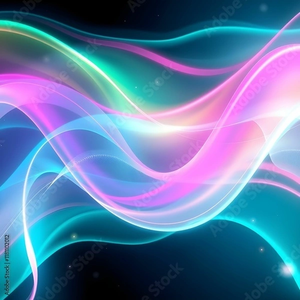 Obraz Abstract Colorful Waves: Dynamic Flow of Hues