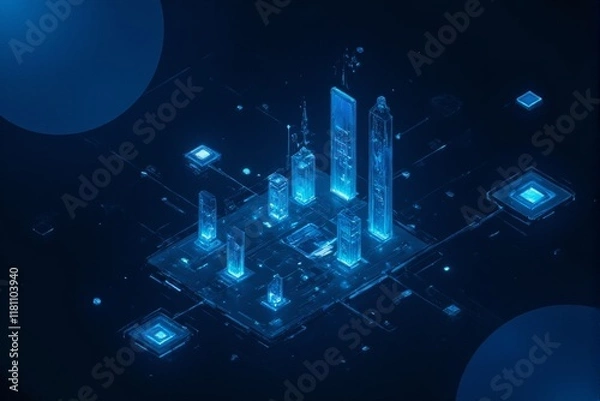 Fototapeta Blockchain network supporting decentralized financial tools