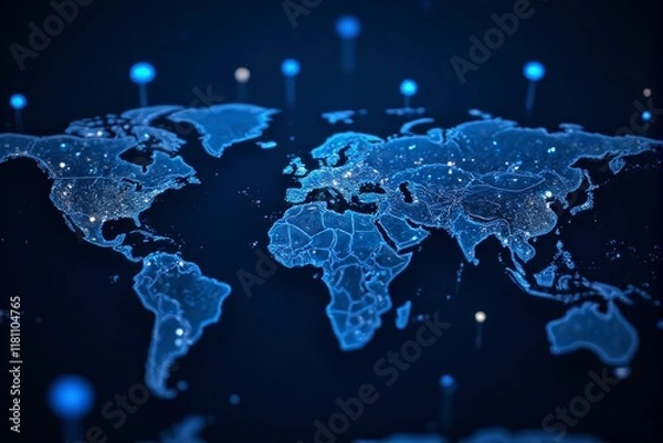 Fototapeta Blockchain nodes illustrating connectivity in decentralized finance