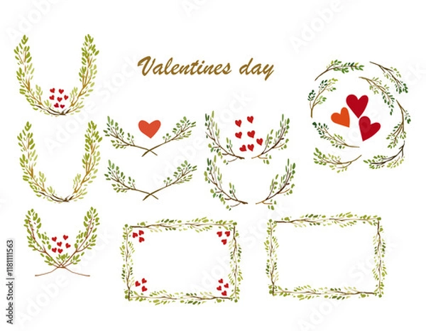 Fototapeta set of floral elements for design
set of elements for design