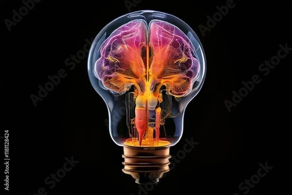 Fototapeta diagram of the olfactory bulb and its connection to the brain