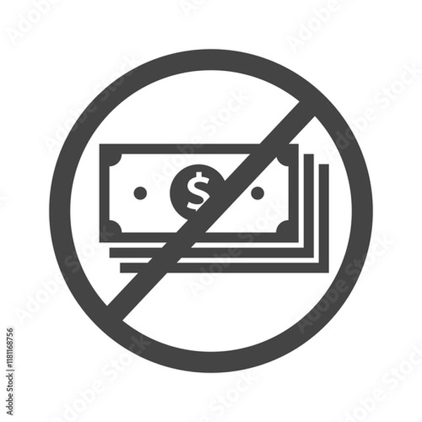 Fototapeta No money dollar currency in saving account icon with flat style
