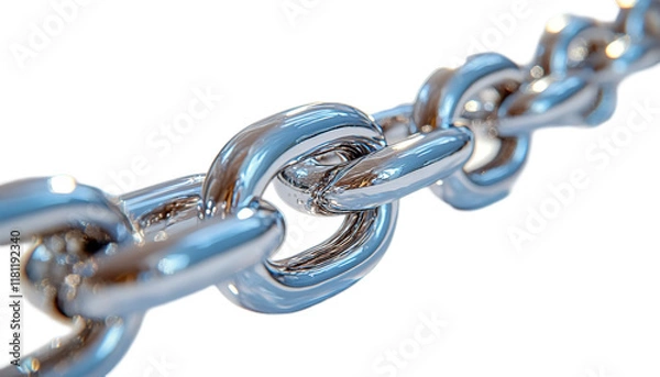 Fototapeta A seamless 3D render of a metal chain pattern