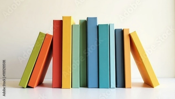 Fototapeta assortment of different hardback books with clear backgrounds. Ideas for teaching and learning, design books