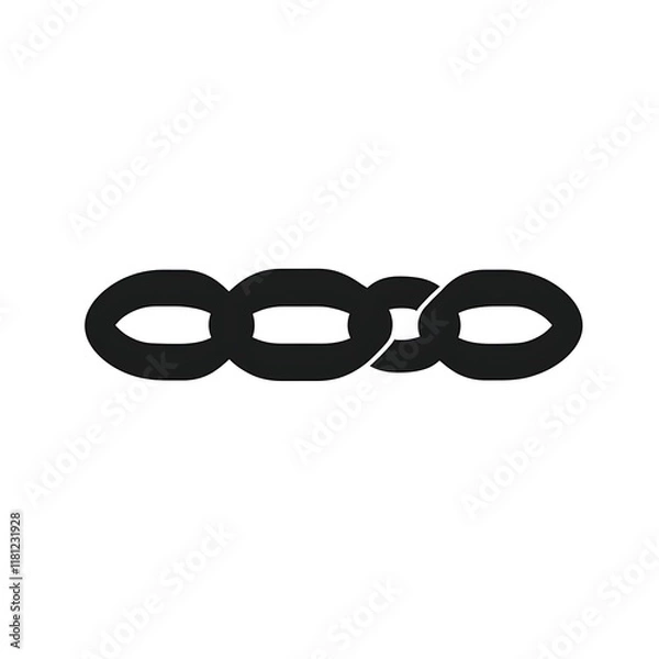 Fototapeta Abstract black shapes resembling linked chains.