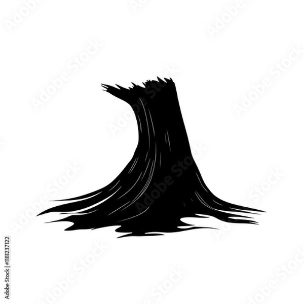 Obraz Abstract black tree stump illustration.