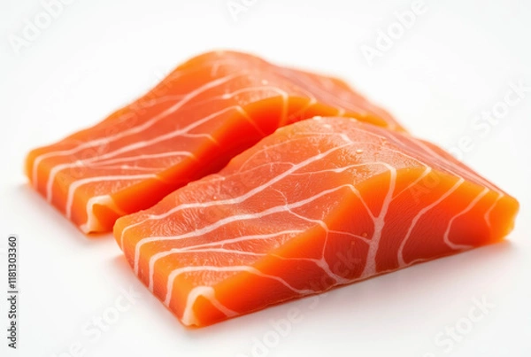 Obraz Fresh salmon fillet on a white background