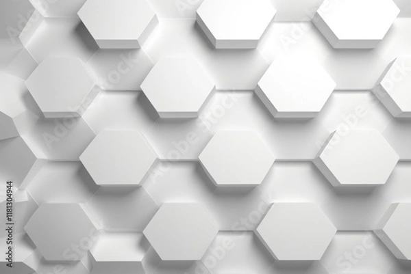 Fototapeta Futuristic white abstract geometric pattern background wallpaper decoration texture