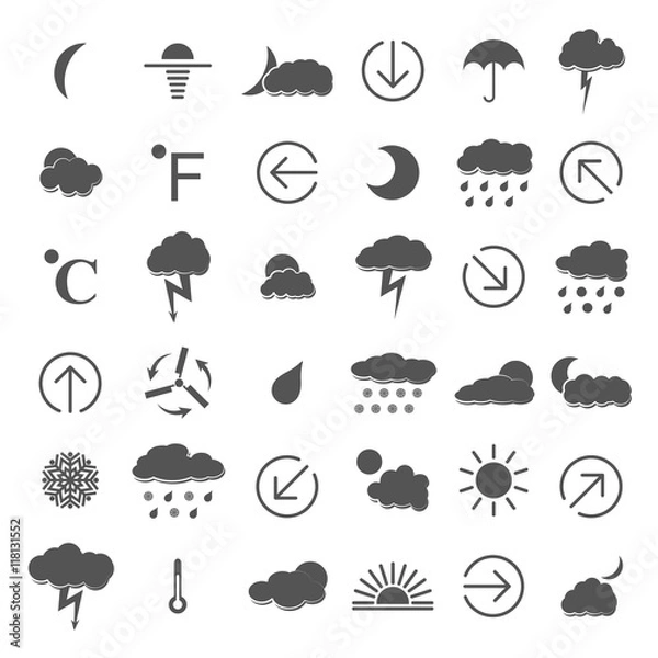 Obraz Weather icons, vector illustration.