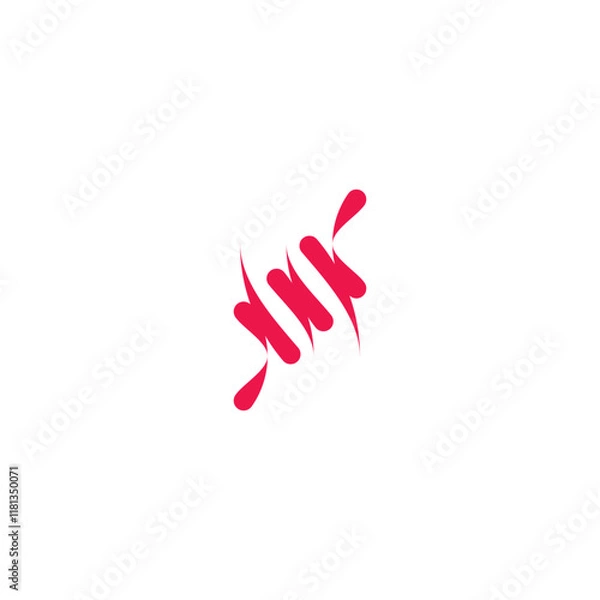 Fototapeta Creative Musical Logo and Abstract Sound Wave Logo with Letters M, S Design