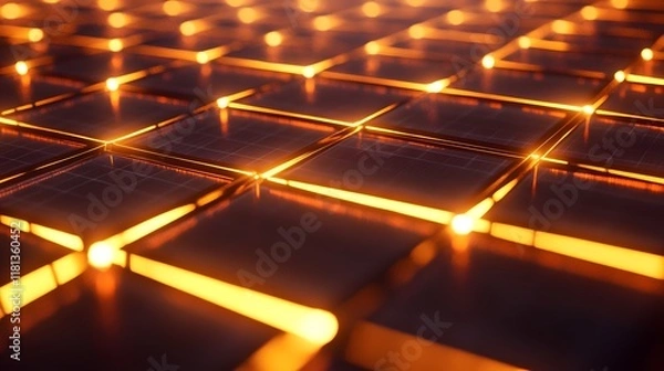 Fototapeta Glowing abstract background with speed, motion, and energy on a vibrant highway at night