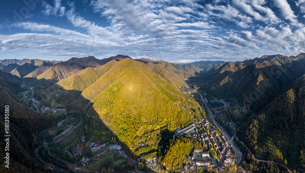 Fototapeta view from the qinling mountain