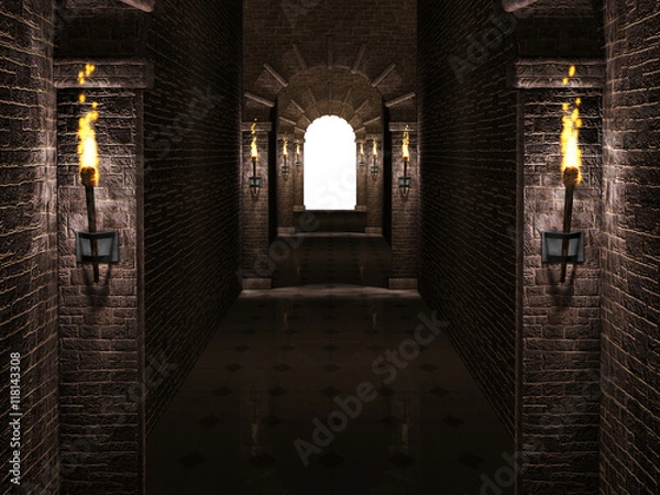 Obraz Arches corridor 3d illustration