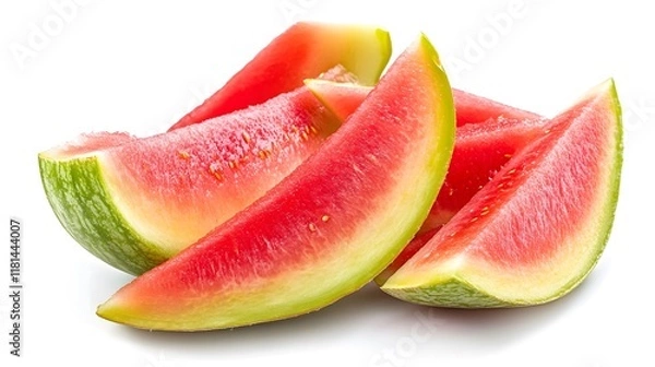 Fototapeta Sliced Rhubarb Sliced Winter melon isolated on a white background