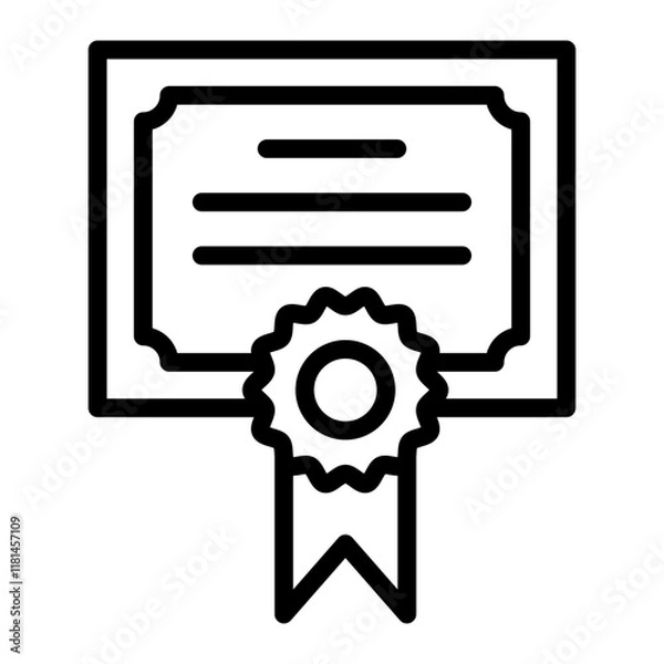 Fototapeta Certificate Vector Line Icon Design