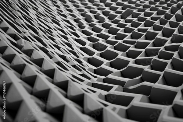 Fototapeta Futuristic gray scale monochrome concrete color abstract geometric pattern background wallpaper decoration texture