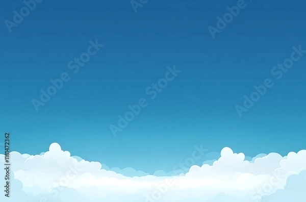 Fototapeta A simple blue background with a subtle white mist or fog effect