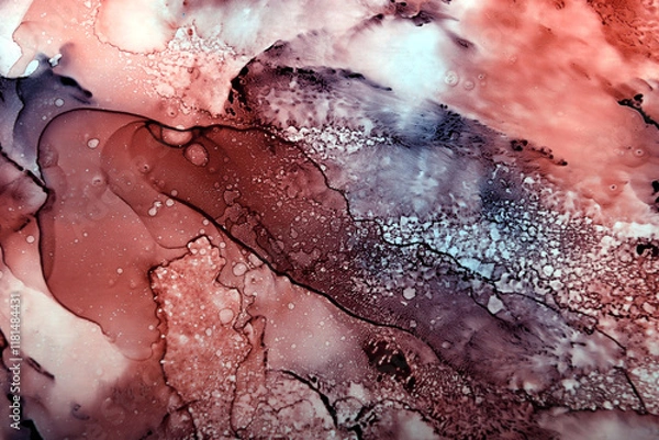 Fototapeta art background of stains in red and blue colors