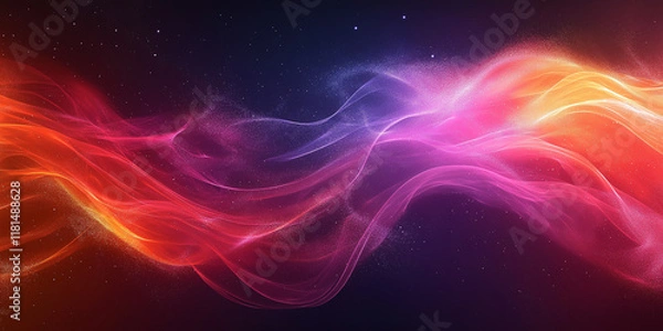 Fototapeta Dynamic colorful waves abstract art scene visual design digital environment close-up view light and motion concept for seo impact