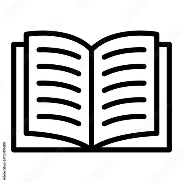 Obraz Journal Vector Line Icon Design