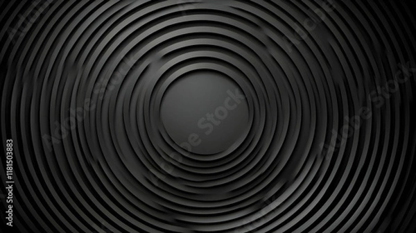 Obraz Abstract 3D Black Concentric Circles Background
