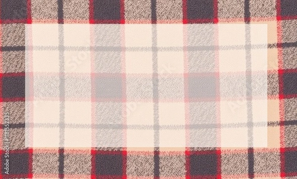 Fototapeta Red and beige plaid fabric pattern