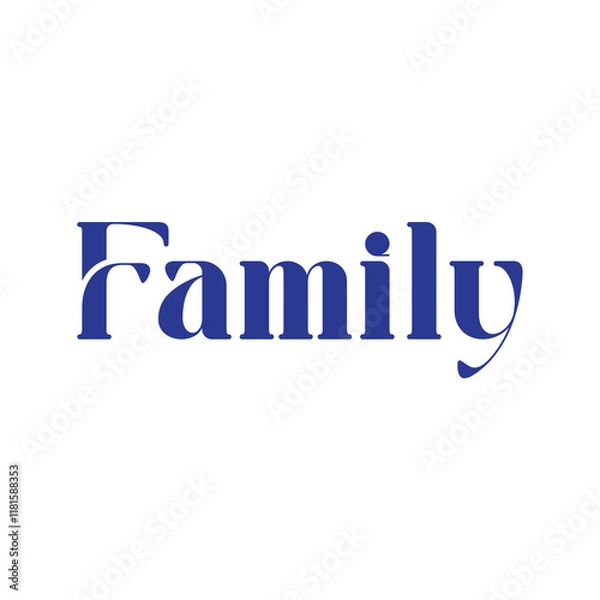 Fototapeta Family Typography isolated on White background