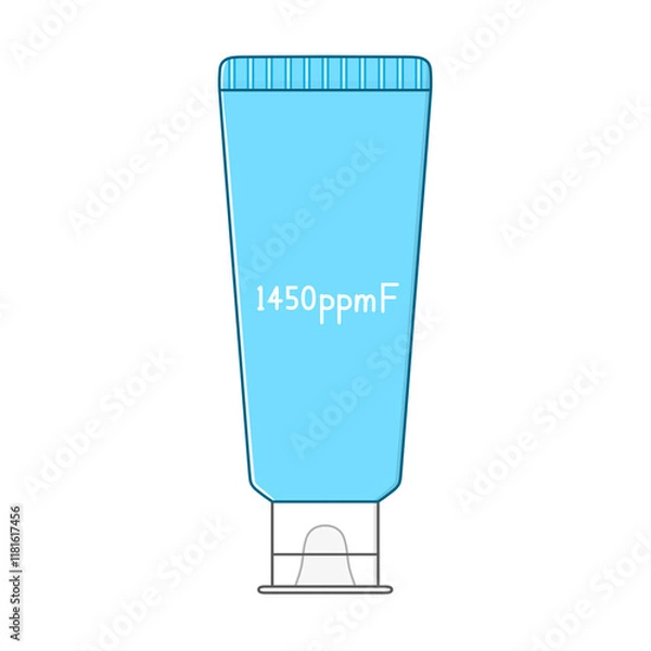 Fototapeta 1450ppmのフッ化物が配合された歯磨き粉（水色のチューブ）