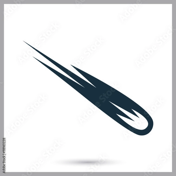 Fototapeta Flying comet icon on the background