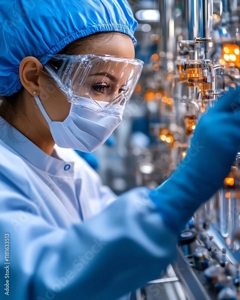 Fototapeta Scientist working in a laboratory environment