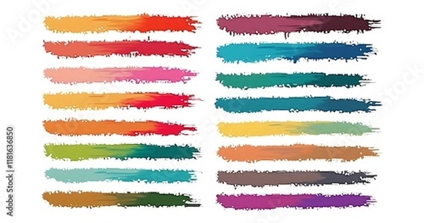Fototapeta set of watercolor strokes