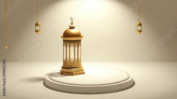 Fototapeta islamic background lantern lamp ramadan kareem modern random podium