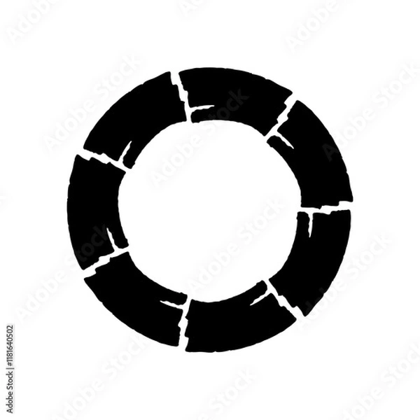 Fototapeta Ink grunge circle frame. Vector illustration.Decorative round element.