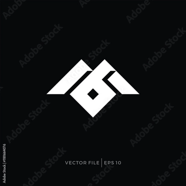 Fototapeta BM MB initials logo design